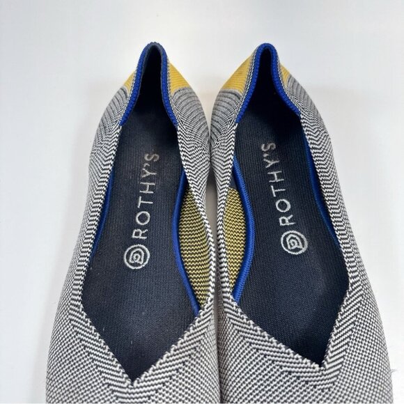 Rothy's Womens 9 Shale Ribbon Stripe Round Toe Flats - Picture 6 of 14